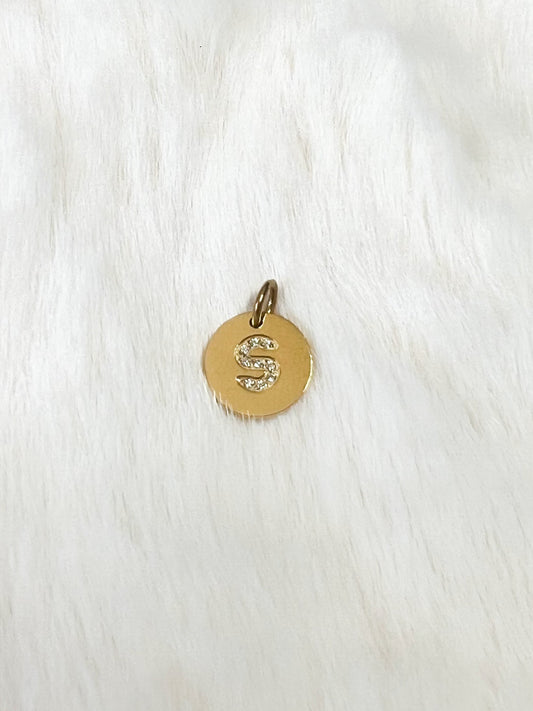 Round Initial Charm Gold - My Marble