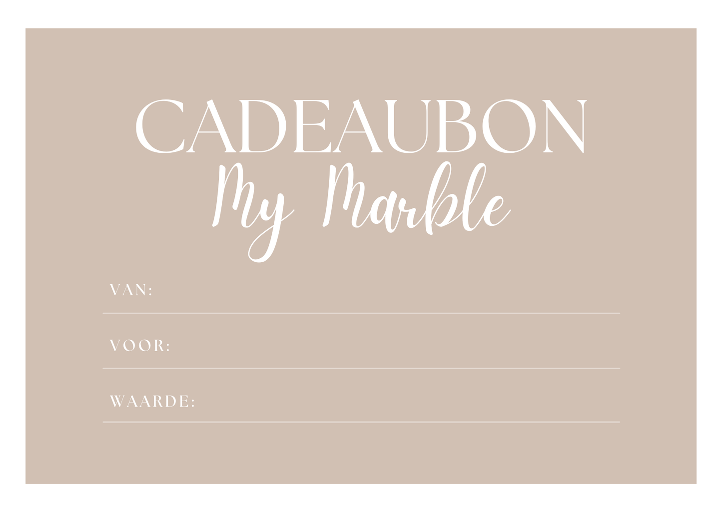 My Marble cadeaubon - My Marble